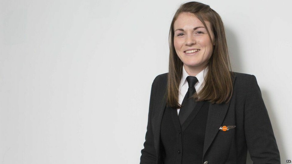 KAPTEIN: Kate McWilliams (26) er kaptein på A319 og A320. KAPTEIN: Kate McWilliams (26) er kaptein på A319 og A320.