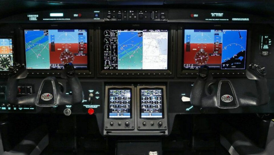 AVIONIKK: Flyet er utstyrt med Garmin G3000 med autopilot og touch screen.