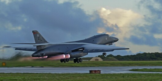 LUFTIG STYRKE: En B-1B Lancer letter i oktober 2016 fra Ellsworth Air Force base på Guam i Stillehavet. Ingen andre land matcher USAs evne til å deployere sterke luftstyrker til baser overalt i verden. LUFTIG STYRKE: En B-1B Lancer letter i oktober 2016 fra Ellsworth Air Force base på Guam i Stillehavet. Ingen andre land matcher USAs evne til å deployere sterke luftstyrker til baser overalt i verden.