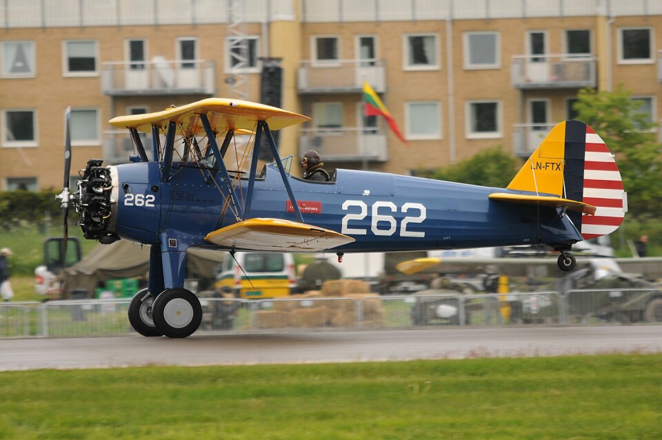 TIL NOTODDEN: Boeing-Stearman blir å se under Telemark Airshow i september. .