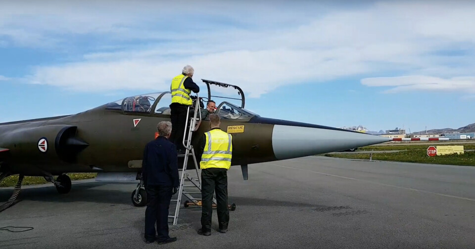 I COCKPIT: Eskil Amdal har tatt plass i cockpit og er klar for å fly Starfighter for andre gang. I COCKPIT: Eskil Amdal har tatt plass i cockpit og er klar for å fly Starfighter for andre gang.