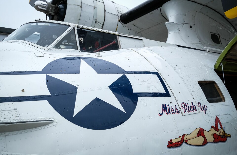 EN REKKE REGISTRERINGER: 'Miss Pick Up' - G-PBYA- har tidligere hatt registreringene C-FNJF, CF-NJF, F-ZBBD, CF-NJF, F-ZBAY, CF-NJF, 11005 (RCAF).
