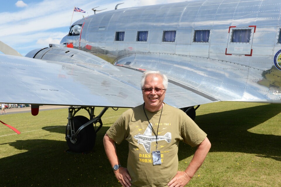 Dagfinn Eriksen er en av mange nordmenn i Duxford. Han fløy inn med Dak'en.