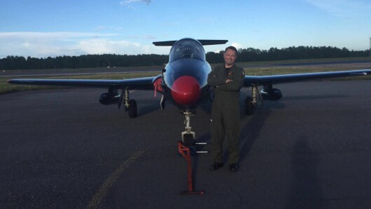 PILOT: Terje Traaholt i Russian Warbirds of Norway fløy flyet fra England til Torp. PILOT: Terje Traaholt i Russian Warbirds of Norway fløy flyet fra England til Torp.