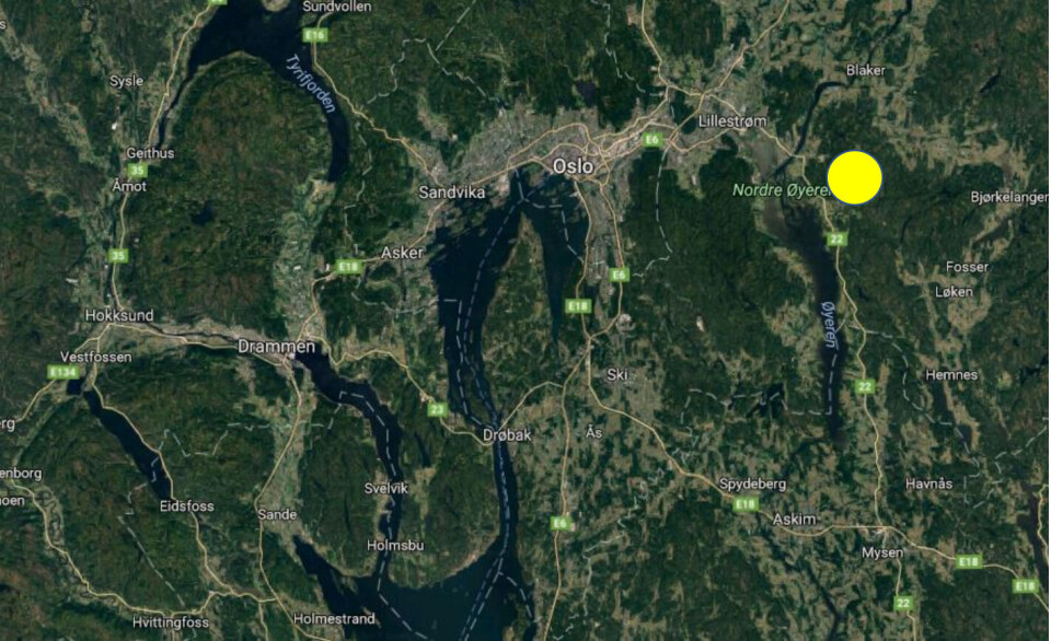 OMRÅDET: Arealet som er tiltenkt luftportsenteret på Krokstad i Sørum kommune ligger 38 kilometer fra Oslo S.