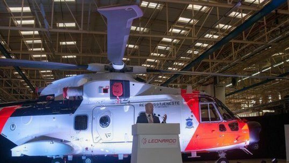 AW101 fotografert ved avdukingen i 2016.