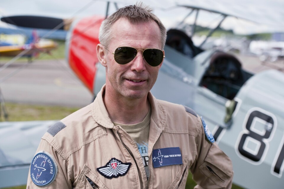 VETERANFLYENTUSIAST: Finn Terje Skyrud er leder i Kjeller Flyhistoriske forening og en ivrig forkjemper for veteranfly.