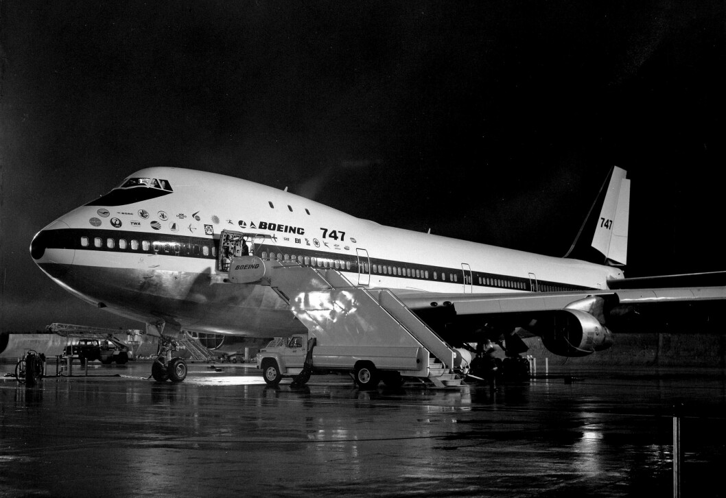 Prototypen til Boeing 747 fotografert i 1968. Foto: SAS.