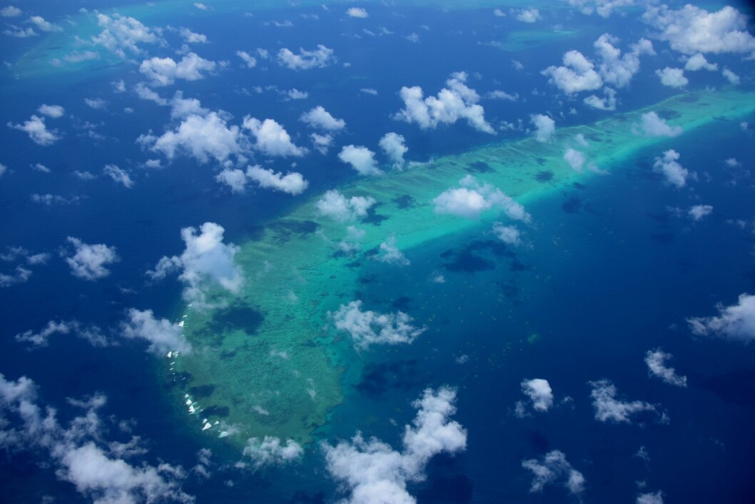 Innflyging over The Great Barrier Reef. Innflyging over The Great Barrier Reef.