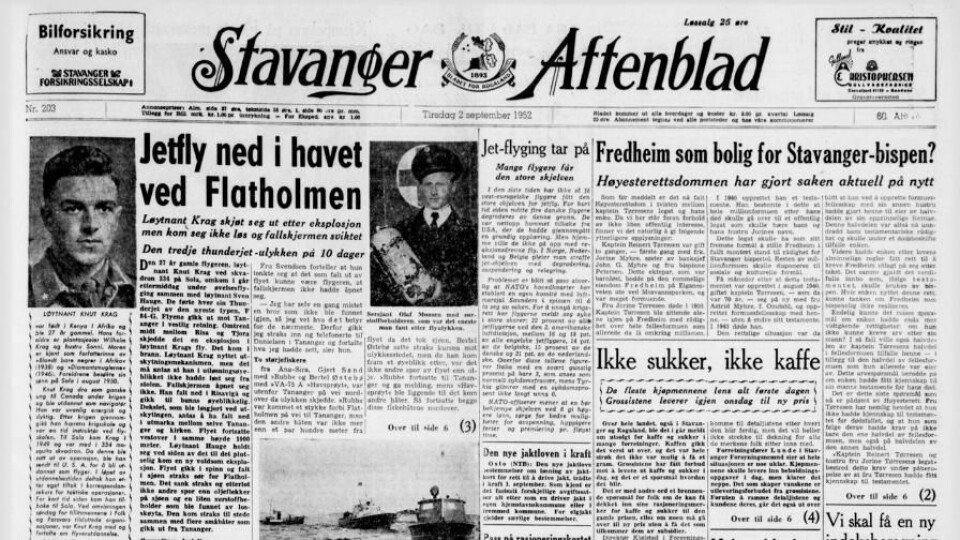 En av forsidene (fra 2. september 1952) som tok opp en av de mange ulykkene som rammet Forsvaret på 1950-tallet. En av forsidene (fra 2. september 1952) som tok opp en av de mange ulykkene som rammet Forsvaret på 1950-tallet.
