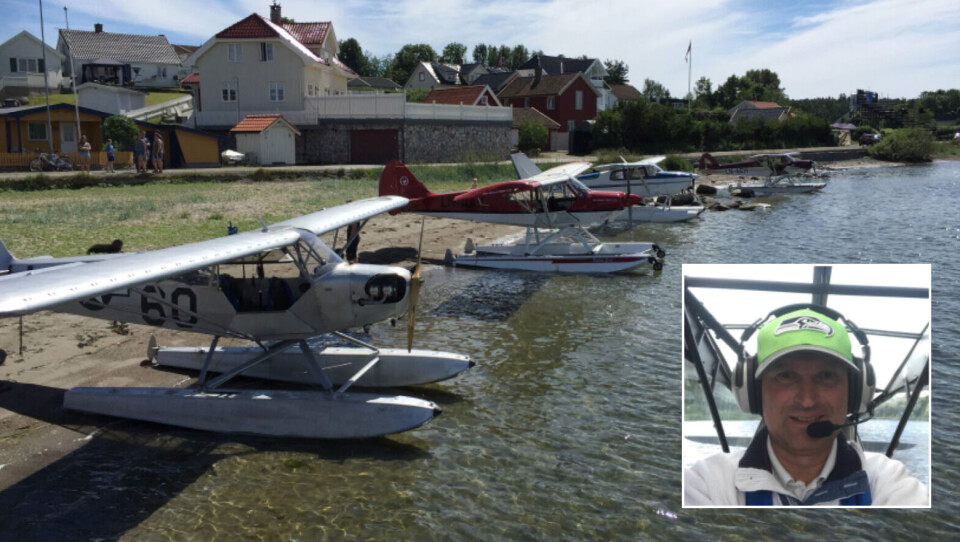 IKKE FORNØYD: Stig Olsen (innfelt) synes driftkostnadene for sjøfly begynner å bli unormalt høye.
