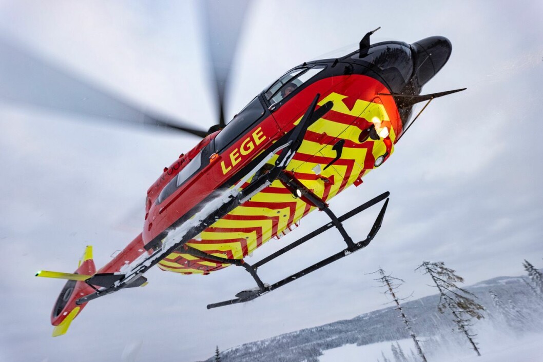 Fem rotorblader gir mindre støy og mindre vibrasjoner i helikopteret som skal brukes til å utvikle og forbedre legehelikopter-tjenesten i Norge.(Foto: Norsk Luftambulanse). Fem rotorblader gir mindre støy og mindre vibrasjoner i helikopteret som skal brukes til å utvikle og forbedre legehelikopter-tjenesten i Norge.(Foto: Norsk Luftambulanse).