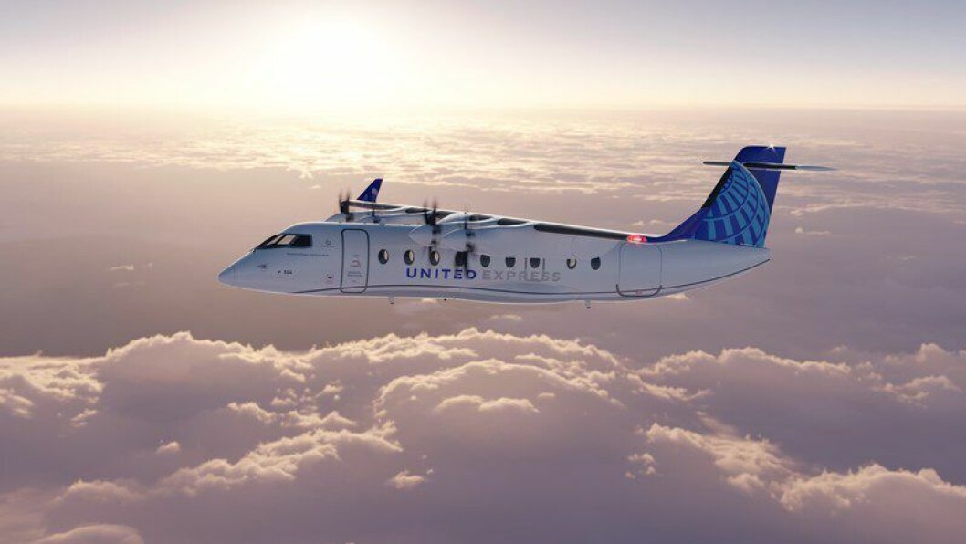 Det elektriske flyet ES-19 skal etter planen romme 19 personer. Flyet skal brukes til å betjene et regionalt rutenett. Foto: United Airlines Det elektriske flyet ES-19 skal etter planen romme 19 personer. Flyet skal brukes til å betjene et regionalt rutenett. Foto: United Airlines