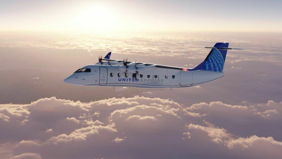 Det elektriske flyet ES-19 skal etter planen romme 19 personer. Flyet skal brukes til å betjene et regionalt rutenett. Foto: United Airlines