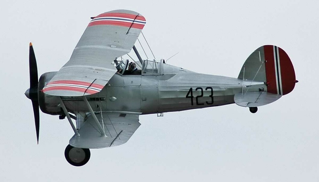 Gloster Gladiator i Hærens flyvåpens farger. Foto: Wikimedia Commons Gloster Gladiator i Hærens flyvåpens farger. Foto: Wikimedia Commons