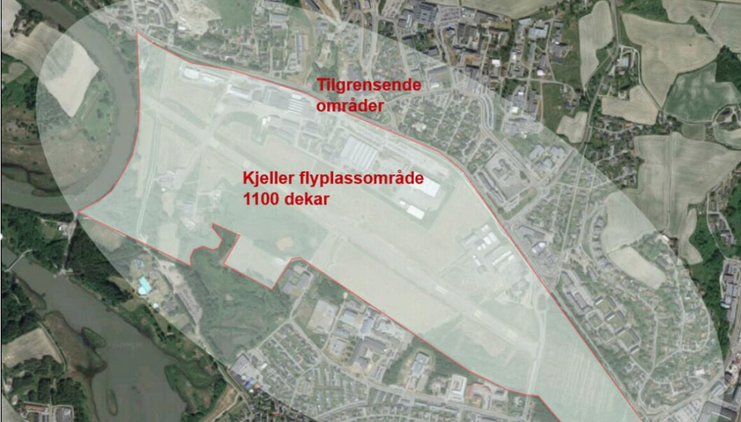 Kjeller flyplassområde og omliggende arealer som inngår i planarbeidet. Foto: Norconsult Kjeller flyplassområde og omliggende arealer som inngår i planarbeidet. Foto: Norconsult