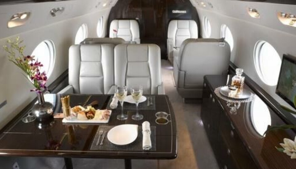 KOMFORT: G450-flyet på Philadelphia eies av Executive Aviation Cooperation som har seks jetfly i flåten.