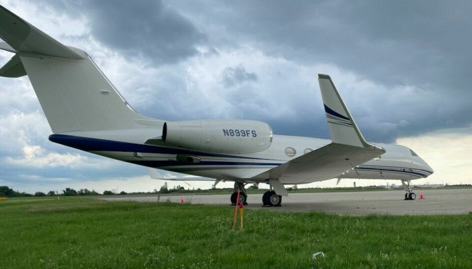 PHILLY: Denne 14-seters Gulfstream G450 opplevde Flynytt utenfor Philadelphia lufthavn 4. juli.