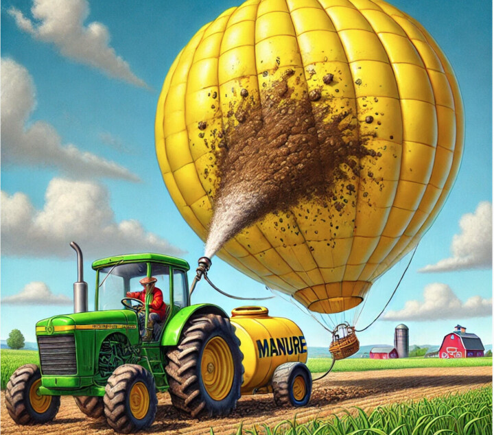 Slik ser KI for seg at det så ut da ballongen ble sprayet ned.