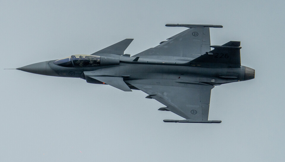 En publikumsfavoritt! Svenskenes Saab JAS 39C Gripen 226 skapte mye begeistring.
