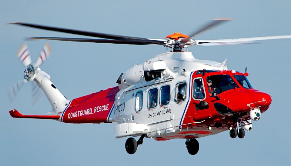En AW189 i aksjon. Equinors helikopter er av samme type, men bildet viser et fly fra en annen operatør.